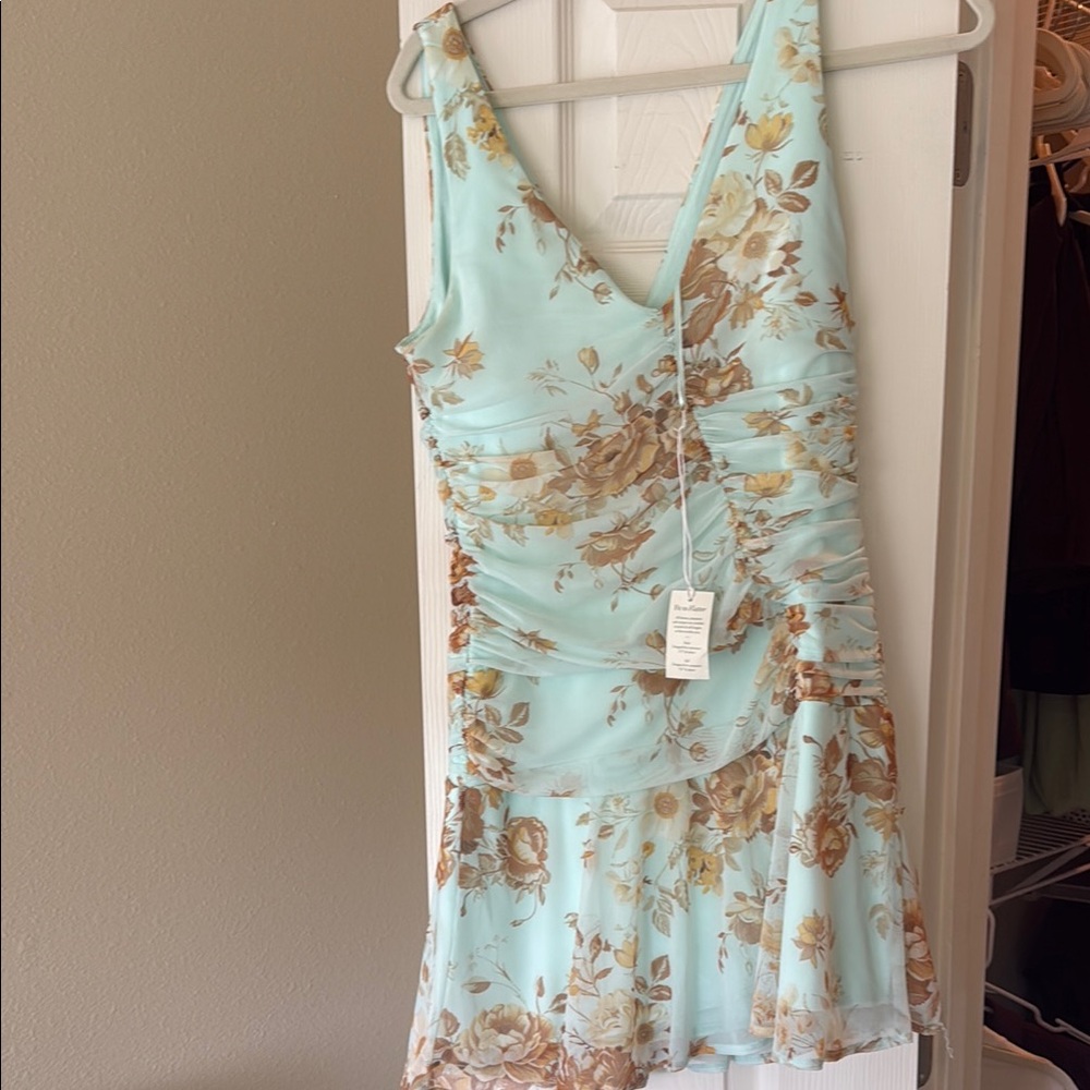 Abercrombie & Fitch Light Aqua Floral Mini Dress